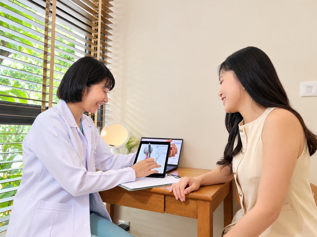 friendly clinic consultation by tablet