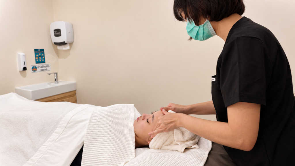 serene facial treatment in clinical spa